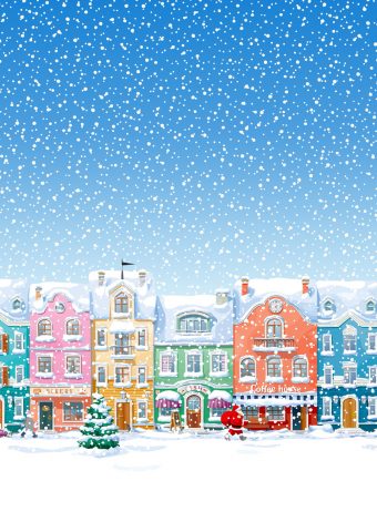 雪に覆われた町サンタクロースはクリスマスiphone8 Plus壁紙をお届け Iphoneチーズ