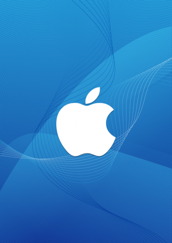 Appleロゴワイヤーフレーム波iPhone6の壁紙