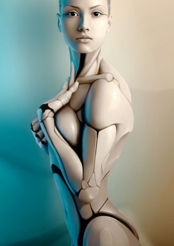 ホット女性ロボットクリエイティブレンダリングiPhone5壁紙