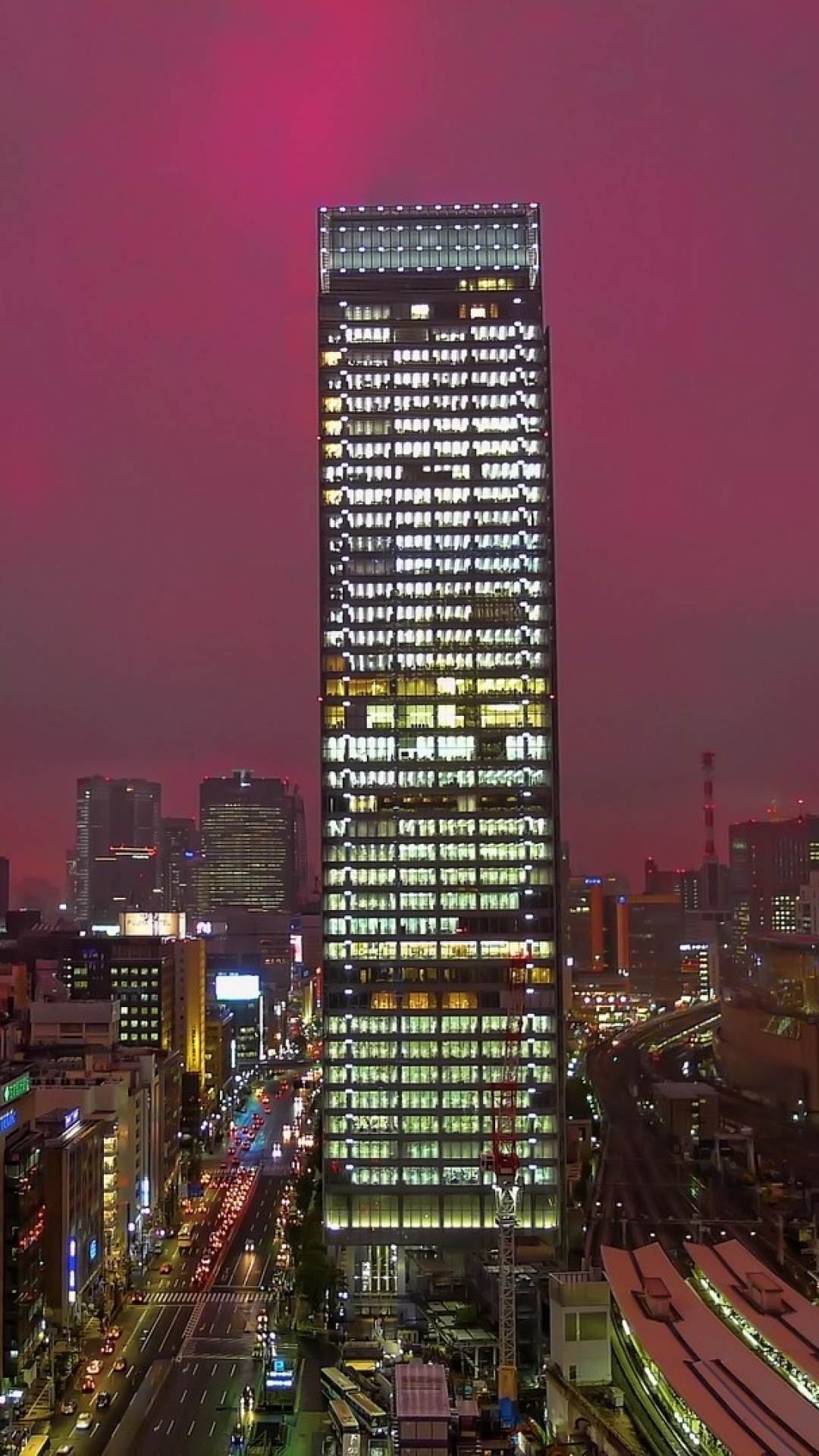 東京超高層ビル高層ナイトiphone 8 Plus壁紙 Iphoneチーズ
