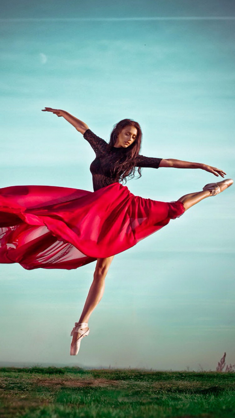 赤いドレスのバレエダンサーの女の子iphone 6壁紙 Iphoneチーズ
