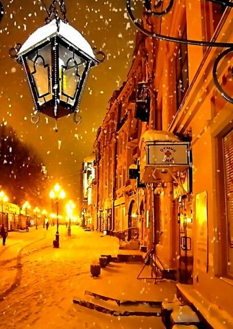 モスクワ冬の夜iPhone6壁紙