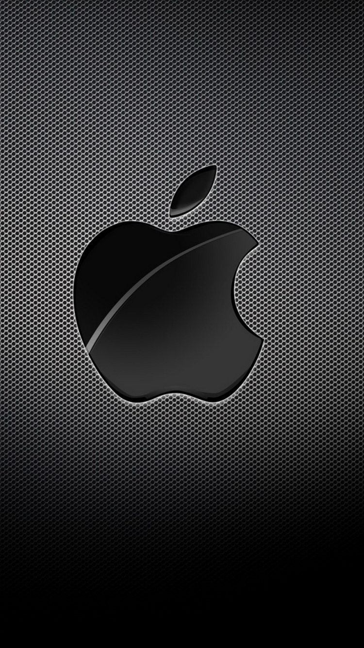 Appleロゴブラックグリッドの背景iphone6壁紙 Iphoneチーズ