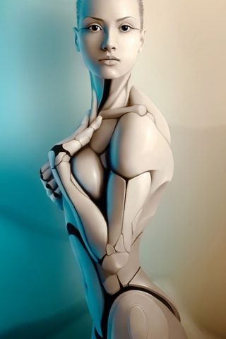 ホット女性ロボットクリエイティブレンダリングiPhone5壁紙