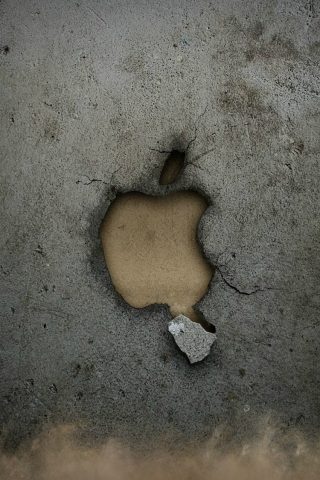 壊れたAppleロゴ壁iPhone 8壁紙