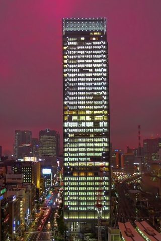 東京超高層ビル高層ナイトiPhone 8 Plus壁紙