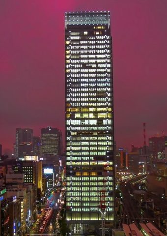東京超高層ビル高層ナイトiPhone 8 Plus壁紙