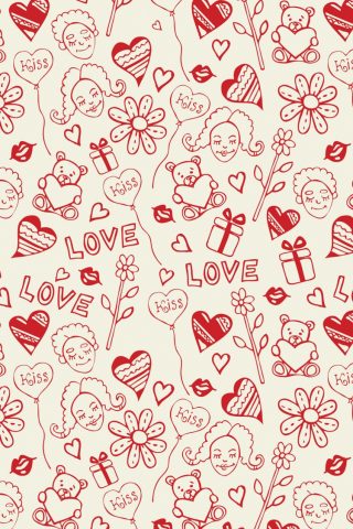 愛のバレンタインパターンiPhone 8壁紙