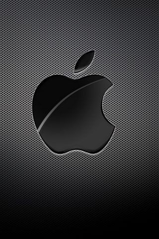 Appleロゴブラックグリッドの背景iPhone6壁紙
