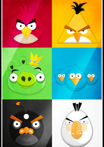 「Angry Birds」怒っている鳥コラージュiPhone壁紙