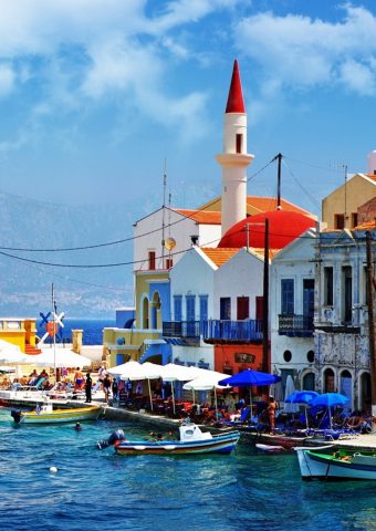美しいギリシャ港町iPhone6壁紙