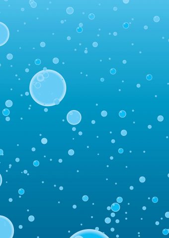 水の泡のイラストiPhone 8/7 Plus壁紙