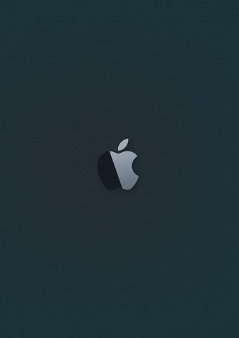 アップル（Apple Inc.）のロゴダークグリーンiPhone8Plus壁紙