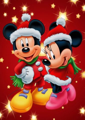 ミッキーマウスとミニークリスマスiPhone壁紙