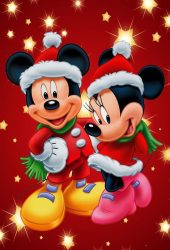 ミッキーマウスとミニークリスマスiPhone5壁紙