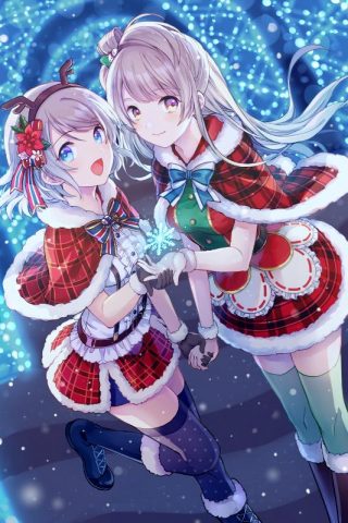 ライブクリスマスアニメ女の子iPhone 5/Android壁紙