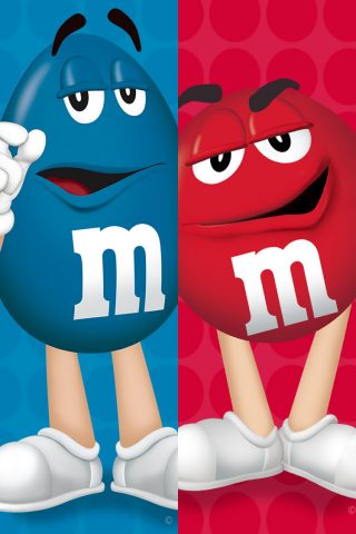 M&M’S（エムアンドエムズ）青赤iPhone 6/Android壁紙