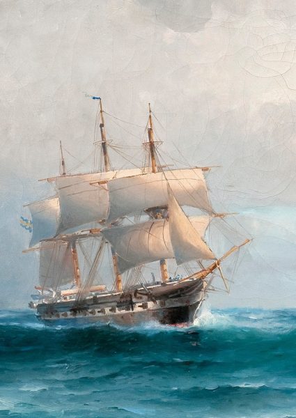 船の芸術的な絵画のスマホ壁紙